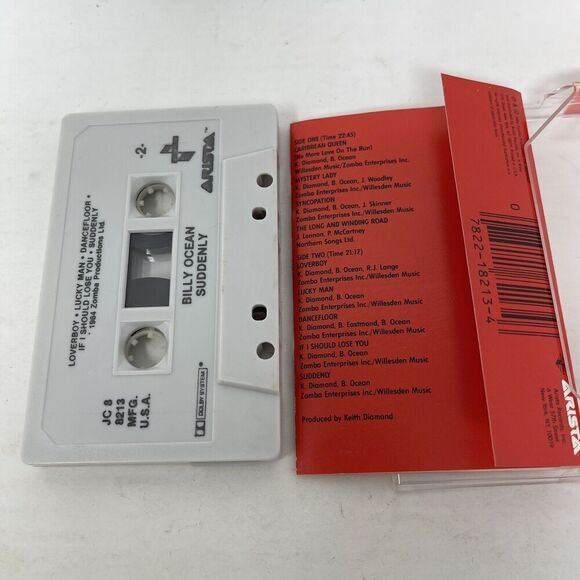 Billy Ocean - Suddenly - Cassette Tape - Red Paper and Case Artista - Picture 4 of 4